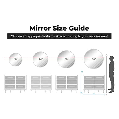36 Inch Round Frameless Bathroom Vanity Mirror with Beveled Edge - Shatterproof Circle Wall Mounted Decorative Glass with Safety Backing for Living Room Bedroom Hallway Entryway - Fab Glass and Mirror - size: 36"L x 36"W, style: Round