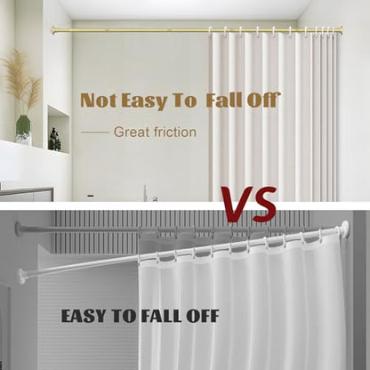 GXOACKJ Gold Shower Curtain Rods - 31-80 Inch Spring Tension Shower Rods for Bathroom, Adjustable, No Drilling, No Rust, Stainless Steel - color: Gold, size: 31-80