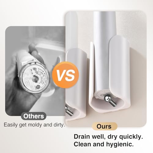 Electric Toothbrush Holder for Bathroom, Wall-Mounted Toothbrush Stand with Self-Adhesive, Compact Bathroom Caddy for Electric Toothbrushes (White-4pcs) - color: White-4pcs
