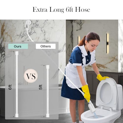 Shower Hose, 79 Inches Extra Long Stainless Steel Handheld Shower Head Hose Replacement with Brass Insert and Nut, Flexible Hose Extension for Hand Held Shower Head - color: White