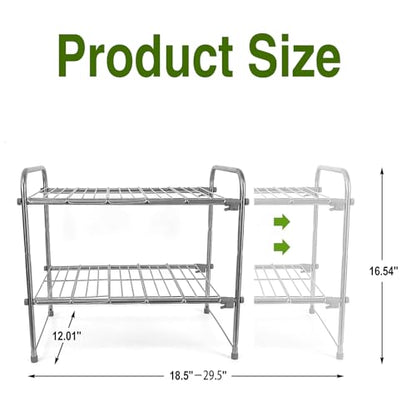Under Sink Organizers and Storage，2 Tier Expandable Under Cabinet Organizer Shelf for Under Kitchen Bathroom Sink Organizers and Storage
