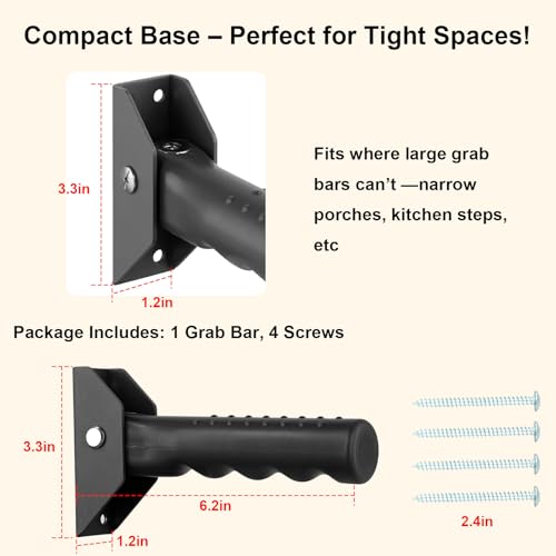 Doorway Assist Handle Flip Up Grab Bar for Seniors | Providing Support & Balance, Non-Slip 300 LBS Capacity, Small Safety Grab Handle for Mobility-Impaired Users