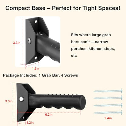 Doorway Assist Handle Flip Up Grab Bar for Seniors | Providing Support & Balance, Non-Slip 300 LBS Capacity, Small Safety Grab Handle for Mobility-Impaired Users