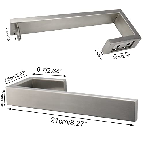 TocTen Hand Towel Holder/Towel Ring - Thicken SUS304 Stainless Steel Bathroom Hand Towel Hanger, 9 Inch Heavy Duty Wall Mounted Towel Rack, Square Hand Towel Bar for Bathroom Hardware (Brush, 9 in) - color: Brushed, size: 9 In-Rectangular