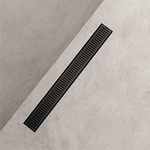 VIGO Elan 24 in. Linear Shower Drain in Matte Black - VG07002MB - color: Matte Black, size: 24 in.
