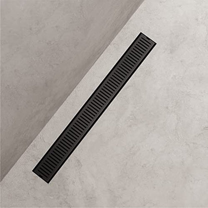 VIGO Elan 24 in. Linear Shower Drain in Matte Black - VG07002MB - color: Matte Black, size: 24 in.
