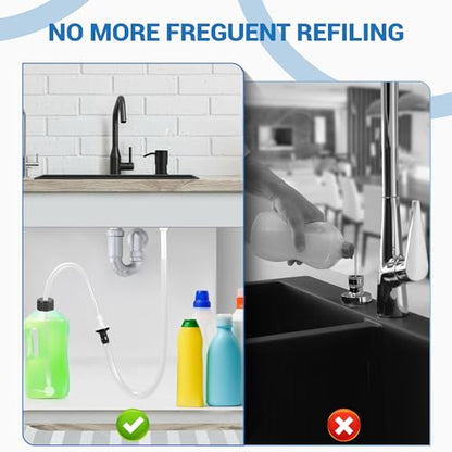 Yofidra Sink Soap Dispenser Extension Tube Kit (Anti-Backflow, 47") | Upgraded check valve, fits most soap containers, stable strong suction, no repeated tiny bottle refilling - color: White, size: 47" (Pack of 1)