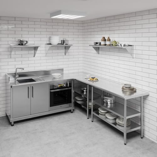 AmGood 48" Long X 12" Deep Stainless Steel Wall Shelf | NSF Certified | Appliance & Equipment Metal Shelving | Kitchen, Restaurant, Garage, Laundry, Utility Room - size: 48" Long X 12" Deep