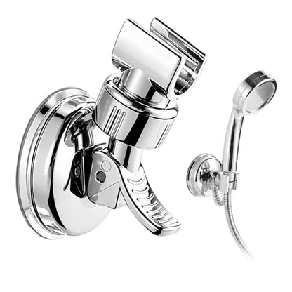 Adjustable Shower Head Holders Removable Suction Cup Shower Head Bracket No Drill Shower Head Bracke, Bathroom Wall Mount Shower Hose Holder, for Smooth Tile Glass Marble Metal (1pcs) - color: 1pcs