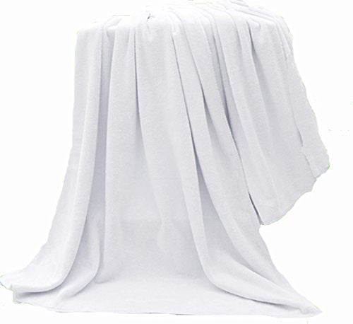 MYLSMPLE Microfiber Bath Towels Bath Sheets Beach Spa Bathroom Towels Extra Large Absorbent Towels(36 Inch X 72 Inch, White) - color: White