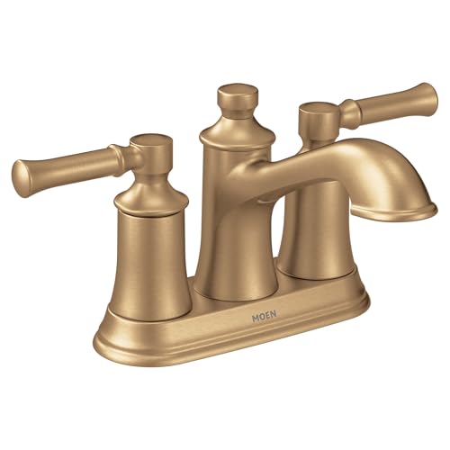 Moen Dartmoor Bronzed Gold Traditional Two Handle Centerset Bathroom Sink Faucet, 6802BZG - color: Bronzed Gold