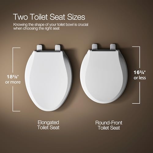 Kohler K-30782-0 Papyrus Quiet-Close Elongated Toilet Seat Soft Close With Grip Tight Bumpers, Thermoset Plastic, White - style: Papyrus