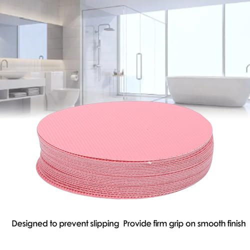 Fabater Anti Slip Shower Stickers, 24 Pcs Round Bathtub Non Slip Stickers for Tub & Shower Floor, Premium PEVA with Strong Adhesive for Pools and Stairs, Easy Apply (Pinky) - color: Pink