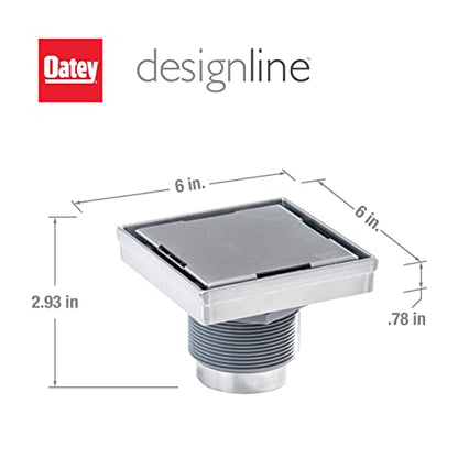 Designline 6 in. x 6 in. Square Drain Tile-in Grate (Pack of 3) - size: 6" x 6" (Pack of 3), style: Tile-In