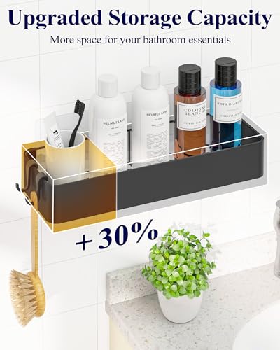 Kitsure Shower Caddy - 2 Pack Adhesive Shower Organizer, Rustproof Metal Shelves, No-Drill Bathroom Organizers and Storage, Black, XX-Large | 2 Pack Shower Shelf for Inside Shower, 100% Rustproof Metal Shelves, No-Drill Bathroom Organizers and Storage - c