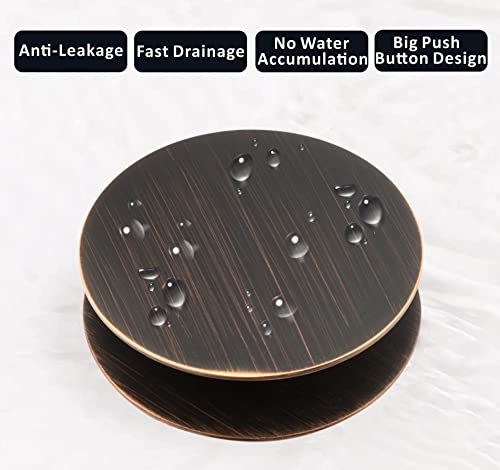 Universal Bathroom Sink Drain Stopper, Fits Most Pop-Up Drains for Vessel Sink Lavatory Vanity, Sink Drain Strainer with Detachable Hair Catcher, Tested by Plumber in US (Oil Rubbed Bronze) - color: Oil Rubbed Bronze