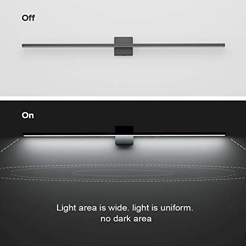 Ralbay 48inch Dimmable Modern LED Black Vanity Light 46W Frosted Aluminum for Bathroom Vanity Lighting Fixtures Cool White 6000K - color: Black-Dimmable, size: 48 inch