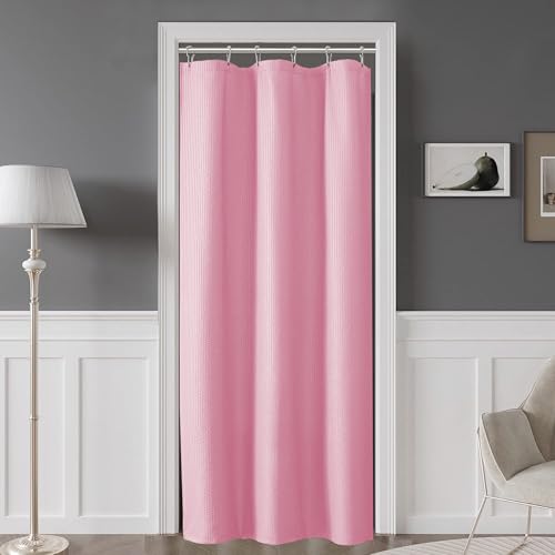 Small Stall Shower Curtain - Embossed Textured Bathroom Curtain, 36 x 72 Shower Curtain for RV Camper, Machine Washable Water Resistance, Hot Pink - color: Hot Pink, size: 36"W x 72"L (Pack of 1)