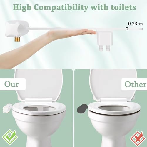 Sitz Bath for Toilet, Bidet Attachment for Toilet, Toilet Bidet Attachment, Bidet Sprayer with Dual Nozzle, Bidet Spray Adjustable Pressure for Feminine/Posterior Wash