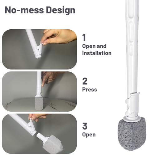 Upgrade Pumice Stone Toilet Bowl Cleaner with 11.8Inch Long Handle - size: 5 PACK