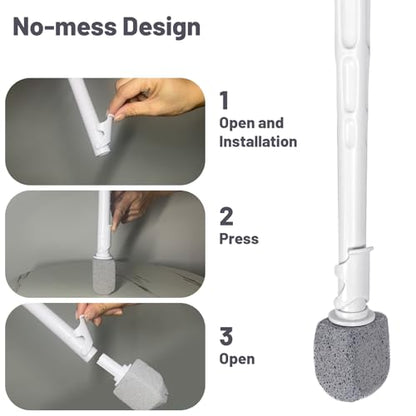 Upgrade Pumice Stone Toilet Bowl Cleaner with 11.8Inch Long Handle - size: 5 PACK