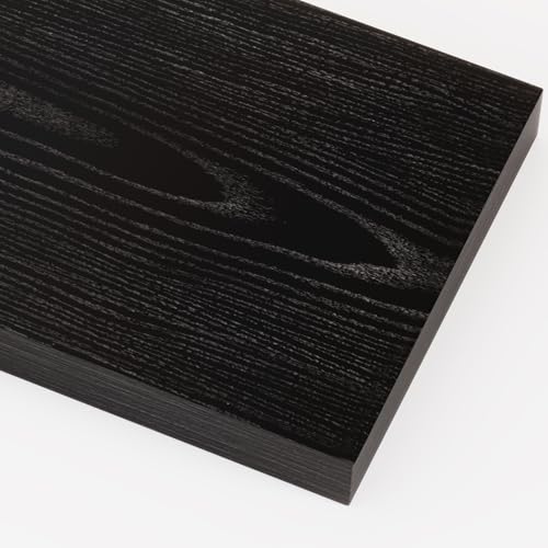 Heimlove 12 Inch Deep Floating Shelves,12 Inch Wide Small Wall Shelves Set of 2, 2 Inch Thick Invisible Wall Mounted Shelves for Bathroom Bedroom Nursery,Black - color: Black, size: 12"W x 12"D x 2"H, Set of 2