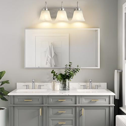 3 Light Bathroom Vanity Lights, Bathroom Light Fixtures Over Mirror, Modern Lighting Fixtures Brushed Nickel Wall Lamp Vanity Lights Apply for Mirror Living Room Cabinet Bedroom, Bulb Not Included - color: Brushed Nickel