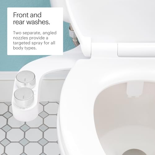 Brondell Bidet - FreshSpa Comfort Plus Bidet Attachment - Dual Temperature and Dual Nozzle with Retractable Nozzles and Self-Cleaning Function