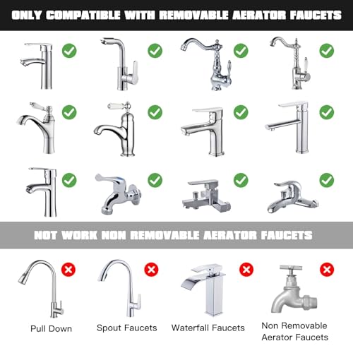 [2025 New] 12 Pcs Faucet Adapter Kit, Kitchen Aerator Adapter Male to Female Water Hose, Sink Faucet Adapter for Garden Hoses Sink Sprayers Water Filters, Standard Hose via Diverter