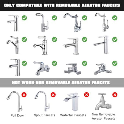 [2025 New] 12 Pcs Faucet Adapter Kit, Kitchen Aerator Adapter Male to Female Water Hose, Sink Faucet Adapter for Garden Hoses Sink Sprayers Water Filters, Standard Hose via Diverter