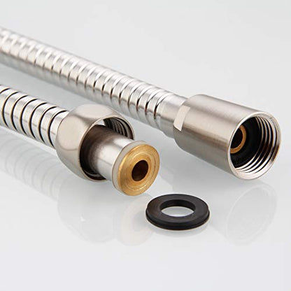 Shower Hose Extension, 72-Inch Extra Long Stainless Steel Shower Hose for Handheld Shower Heads, Ultra-Flexible Shower Hose Replacement with Brass Insert, Brushed Nickel - color: Brushed Nickel, size: 72 Inch
