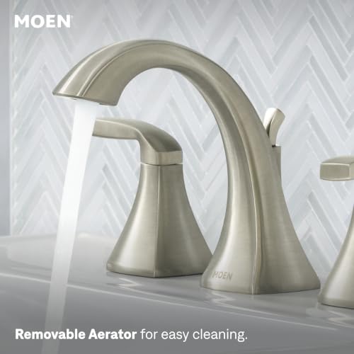 Moen Voss Brushed Nickel Two-Handle Widespread Bathroom Sink Faucet Trim Kit, Valve Included, TV6905BN - color: Brushed Nickel