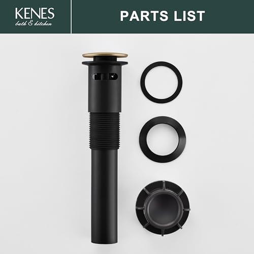 KENES Champagne Bronze Bathroom Sink Drain with Overflow, Pop Up Bathroom Sink Drain Assembly Anti Clog Pop Up Drain Stopper Lavatory Bathroom Vanity Sink Drain - color: Champagne Bronze, size: Big Pop up Cap (With Overflow)