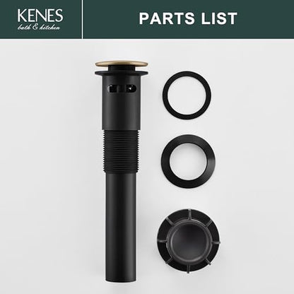 KENES Champagne Bronze Bathroom Sink Drain with Overflow, Pop Up Bathroom Sink Drain Assembly Anti Clog Pop Up Drain Stopper Lavatory Bathroom Vanity Sink Drain - color: Champagne Bronze, size: Big Pop up Cap (With Overflow)