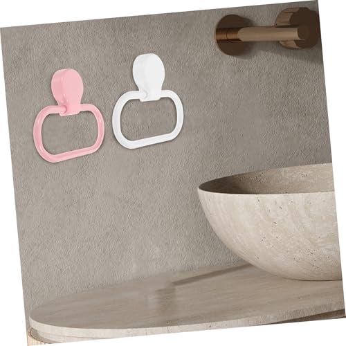 2Pcs Self Adhesive Towel Ring Elegant Plastic Hand Towel Holders for Kitchen and Bathroom No Drill Installation Space Saving Design Versatile Towel Hanger for Easy Use