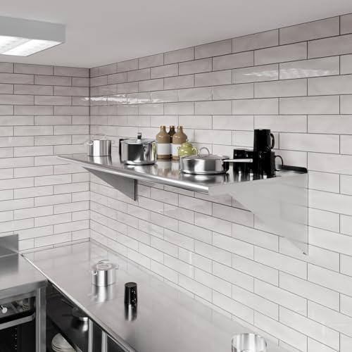 AmGood 24 in. x 60 in. Stainless Steel Wall Shelf | NSF | Metal Shelving | Garage, Laundry, Storage, Utility Room | Restaurant, Commercial Kitchen - size: 24 in. x 60 in.