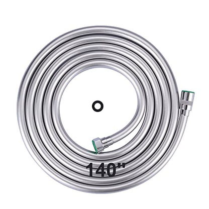 140 Inches Extra Long Shower Head Hose Extension for Bathing, Toilet Cleaning, Dogs, Bathroom - Chrome Handheld Shower Hose - color: Chrome, size: 140inch