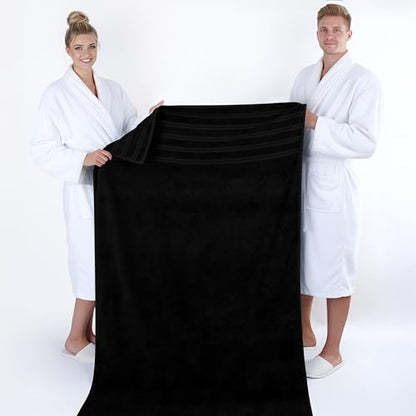 American Soft Linen 100% Cotton Luxury Turkish Towels, 35x70 XL Bath Sheet | Soft Absorbent Quick Dry OEKO Tex Standard 100 Certificated Durable Machine Washable Premium Hotel Quality - color: Black, size: 35"x70"