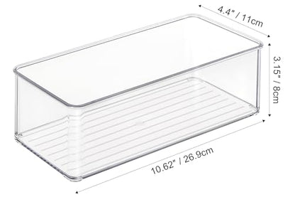 Heyuzb 4 PACK Freezer Organizer Bins Clear Stackable Storage Bins for Fridge Organization and Storage - size: 4 PACK