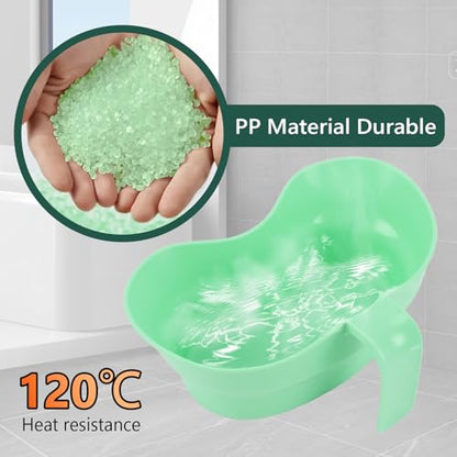 Emesis Basin with Wide Mouth & Handle - Bed Mouthwash Cup Kidney Shape Large with Handle, Patient Toothbrush Cup BPA-Free Plastic Vomit Cup for Elderly Bedridden Patients and Teeth Cleaning
