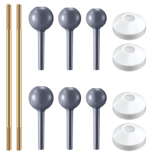 Enhon 2 Pack Universal Pop Up Drain Ball Rod Assembly, Sink Ball Rod Assembly Compatible with Pop up Stopper, Bathroom Sink Repair Kit, 3 Sizes of Balls and 2 Cone Washers(Alloy Steel Rods,Yellow) - color: Yellow, style: Alloy Steel Rods