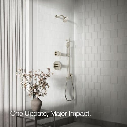 KOHLER K-33641-G-BN Elate® Single-Function Showerhead, 1.75 GPM, Powerful Flow Shower Head, Easy Maintenance, Sleek Design, Vibrant Brushed Nickel - color: Vibrant Brushed Nickel, size: 1.75 GPM