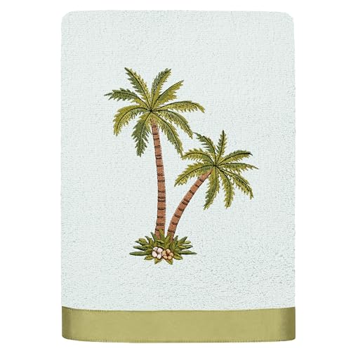 Flourish 4-Piece Premium Towel Set, Island Style Embroidery, Plush Turkish Cotton, Durable & Quick Dry, Elegant Bath Ensemble, 2 Bath 2 Hand Towels, Aqua - color: Aqua, size: 2 Pcs Bath 2 Pcs Hand Towel