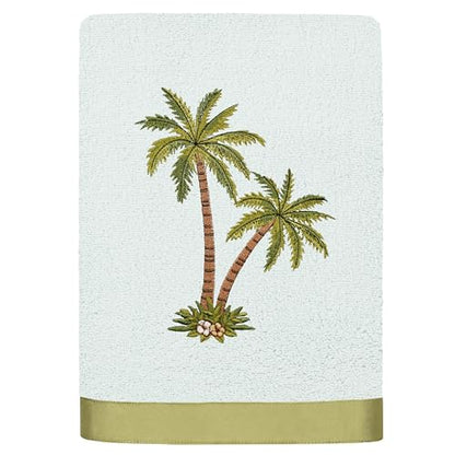 Flourish 4-Piece Premium Towel Set, Island Style Embroidery, Plush Turkish Cotton, Durable & Quick Dry, Elegant Bath Ensemble, 2 Bath 2 Hand Towels, Aqua - color: Aqua, size: 2 Pcs Bath 2 Pcs Hand Towel