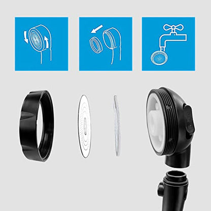 RV & Camper High Pressure Handheld Shower Head with Pause Button | 3 Spray Modes with ON/OFF Switch, Detachable Dog Shower Attachment, Pet Shower Wand with Bracket & Hose, Matte Black - color: Black