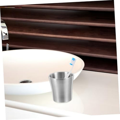 Stainless Steel Toothbrush Holder Cup 180ml Tumbler Mug for Bathroom Mouthwash Water Cup Sleek Design for Men Women