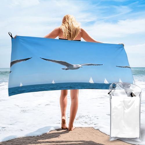 Flying Seagulls Quick Dry Bath Towels - Super Soft Bath Towels for Home, Spa, Gym, Travel - color: Flying Seagulls, size: 27.5"x55"