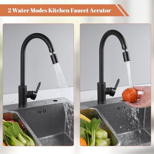 Hibbent Faucet Aerator, 360 Degree Kitchen Sink Faucet Aerator, Dual-function Swivel Big Angle Kitchen Faucet Attachment, Faucet Replacement Part, Oil-Rubbed Bronze - color: Oil Rubbed Bronze, style: Dual Modes