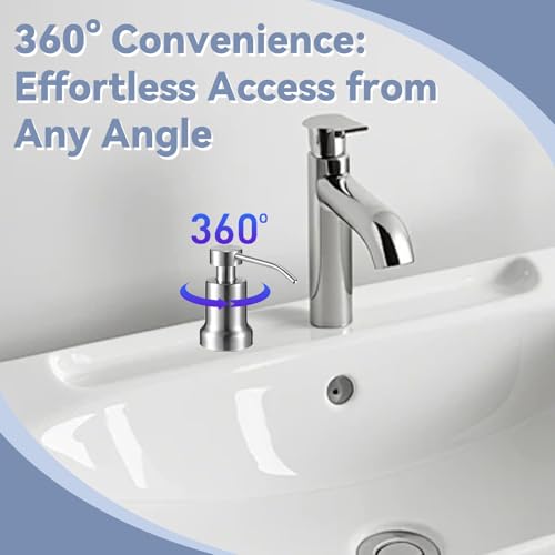 Foaming Soap Dispenser for Kitchen Sink and Bathroom Countertop: Built in Foaming Sink Soap Dispenser Pump, Stainless Steel Foam Soap Pump with 22oz Under Counter Bottle