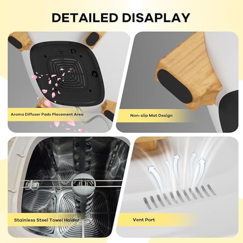 Towel Warmer Dryer for Bathroom, 5.3 gal(20 L) Capacity, Compact Electric Hot Towel Blanket Warmer Bucket with Auto Shut Off & 4 Timer Settings for Spa Home - size: 20L